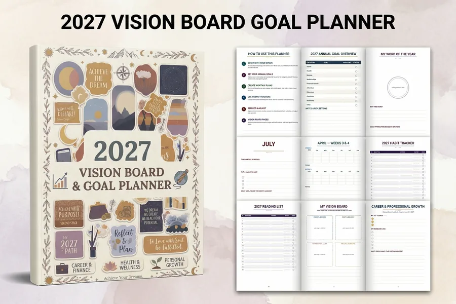 2027 Vision Board Goal Planner