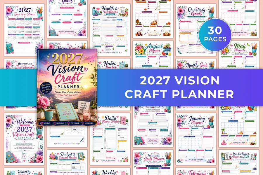 2027 Vision Craft Planner KDP Interiors