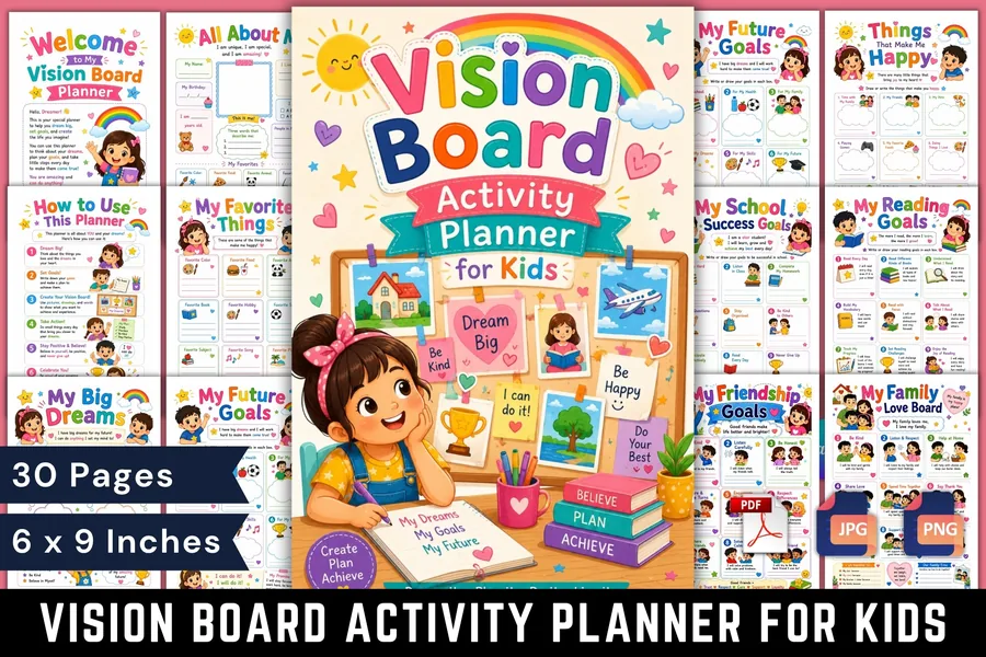 Vision Board Activity Planner for Kids